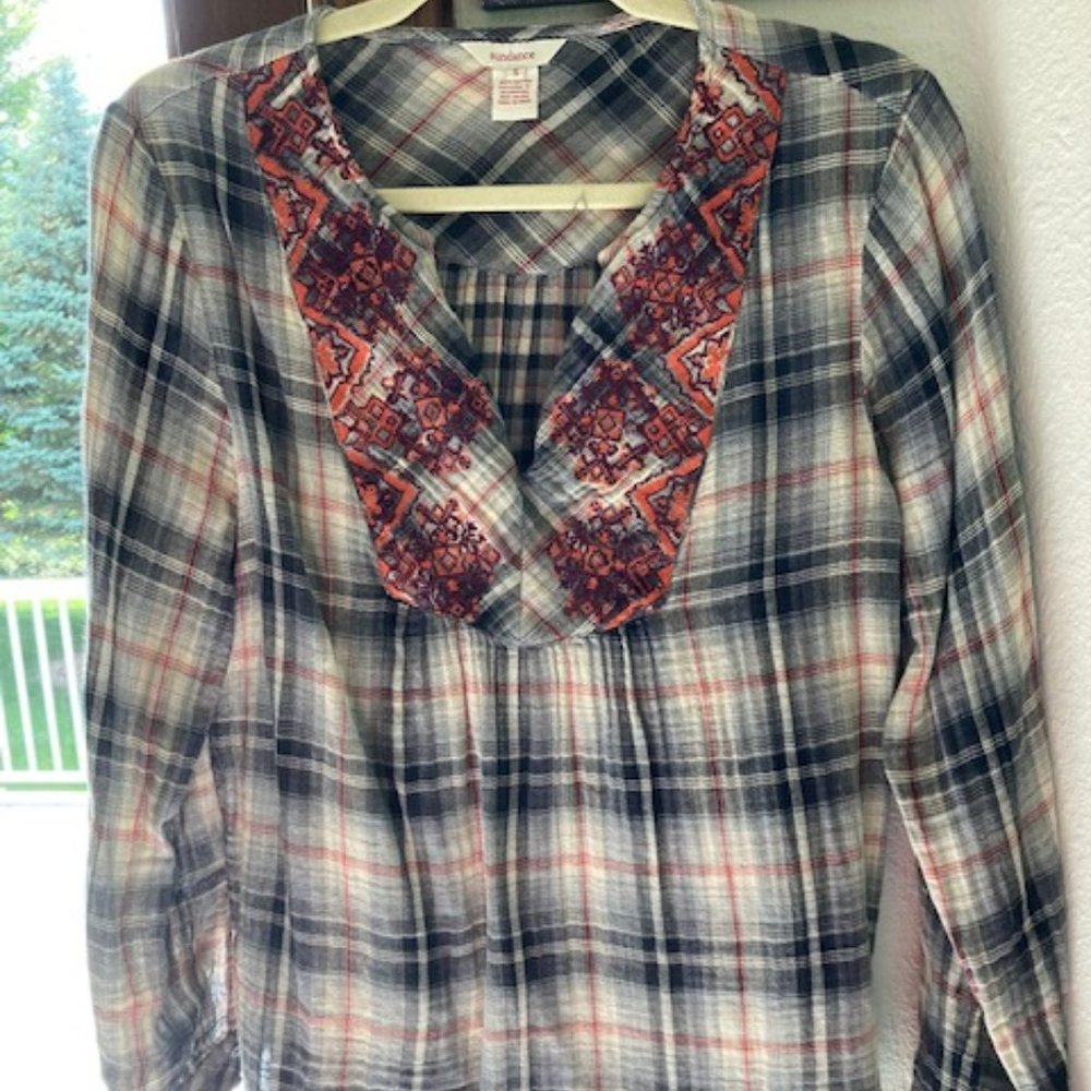 Sundance Tunic Plaid, Sz Small